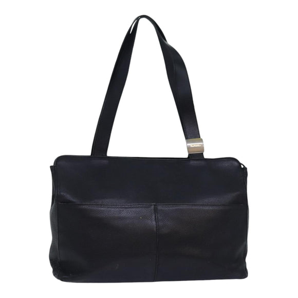 Burberry Schultertasche Leder Silber Schwarz Original 85895