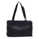 Burberrys Shoulder Bag Leather Silver Black Auth 85895-1