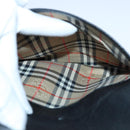 Burberrys Shoulder Bag Leather Silver Black Auth 85895-12