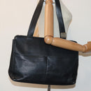 Burberrys Shoulder Bag Leather Silver Black Auth 85895-21