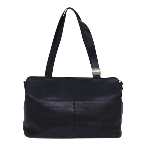 Burberry Schultertasche Leder Silber Schwarz Original 85895
