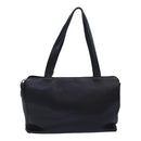 Burberrys Shoulder Bag Leather Silver Black Auth 85895-2