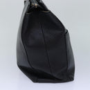 Burberrys Shoulder Bag Leather Silver Black Auth 85895-3