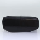 Burberrys Shoulder Bag Leather Silver Black Auth 85895-5