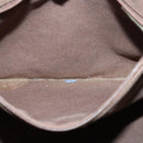 BURBERRY Nova Check Blue Label Shoulder Bag Wool Beige Silver Auth 85897-19