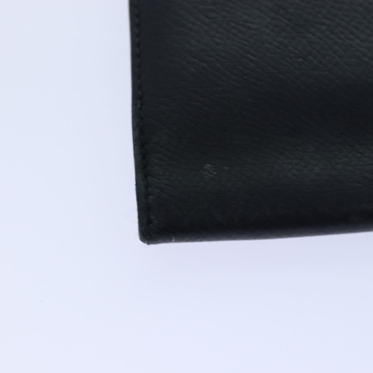 HERMES Long Wallet Leather Black Auth 85899