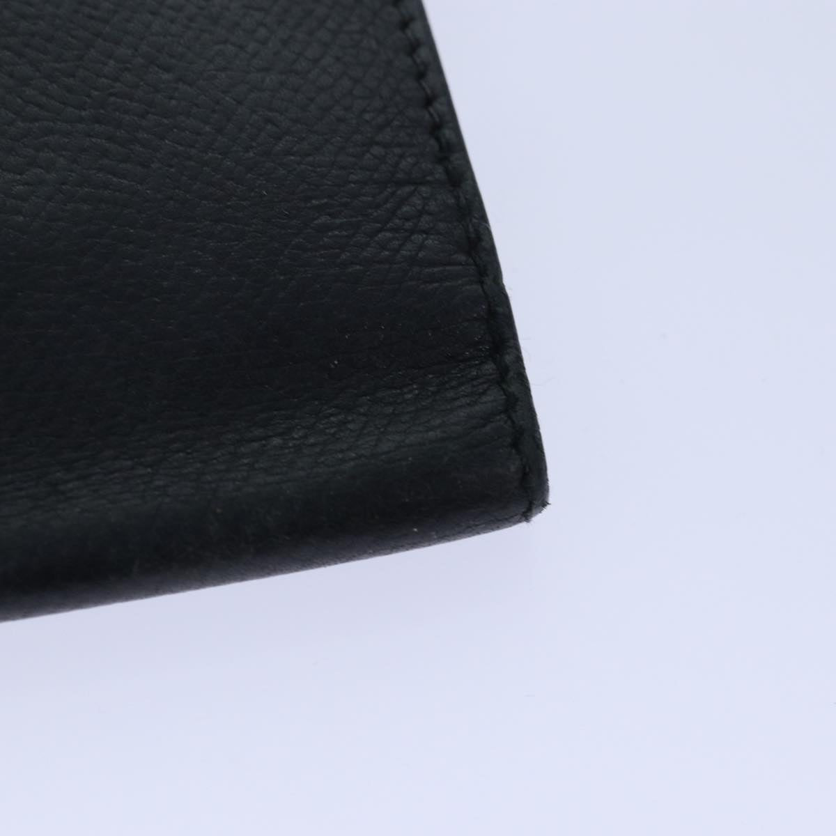 HERMES Long Wallet Leather Black Auth 85899