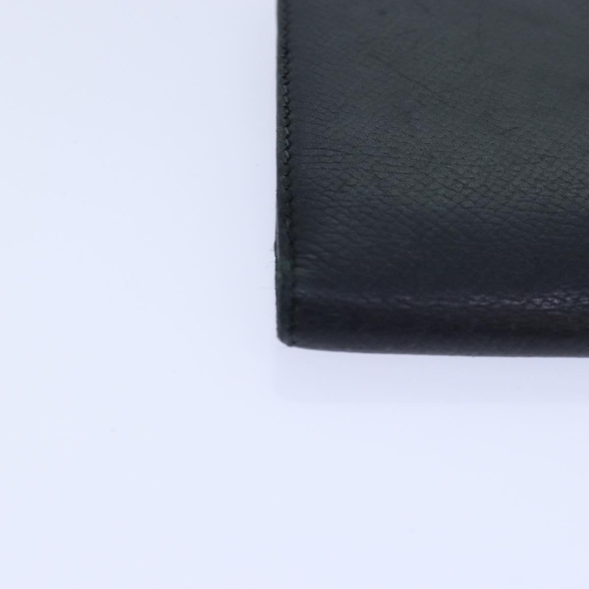 HERMES Long Wallet Leather Black Auth 85899