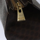 CELINE Macadam Canvas Shoulder Bag PVC Leather Brown Gold Auth 85902-18