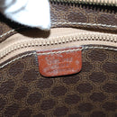 CELINE Macadam Canvas Shoulder Bag PVC Leather Brown Gold Auth 85902-19