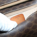 CELINE Macadam Canvas Shoulder Bag PVC Leather Brown Gold Auth 85902-12