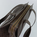 CELINE Macadam Canvas Shoulder Bag PVC Leather Brown Gold Auth 85902-6