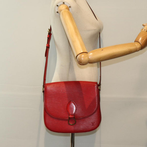 LOUIS VUITTON Epi Saint Cloud GM Shoulder Bag Red M52197 LV Auth 85907