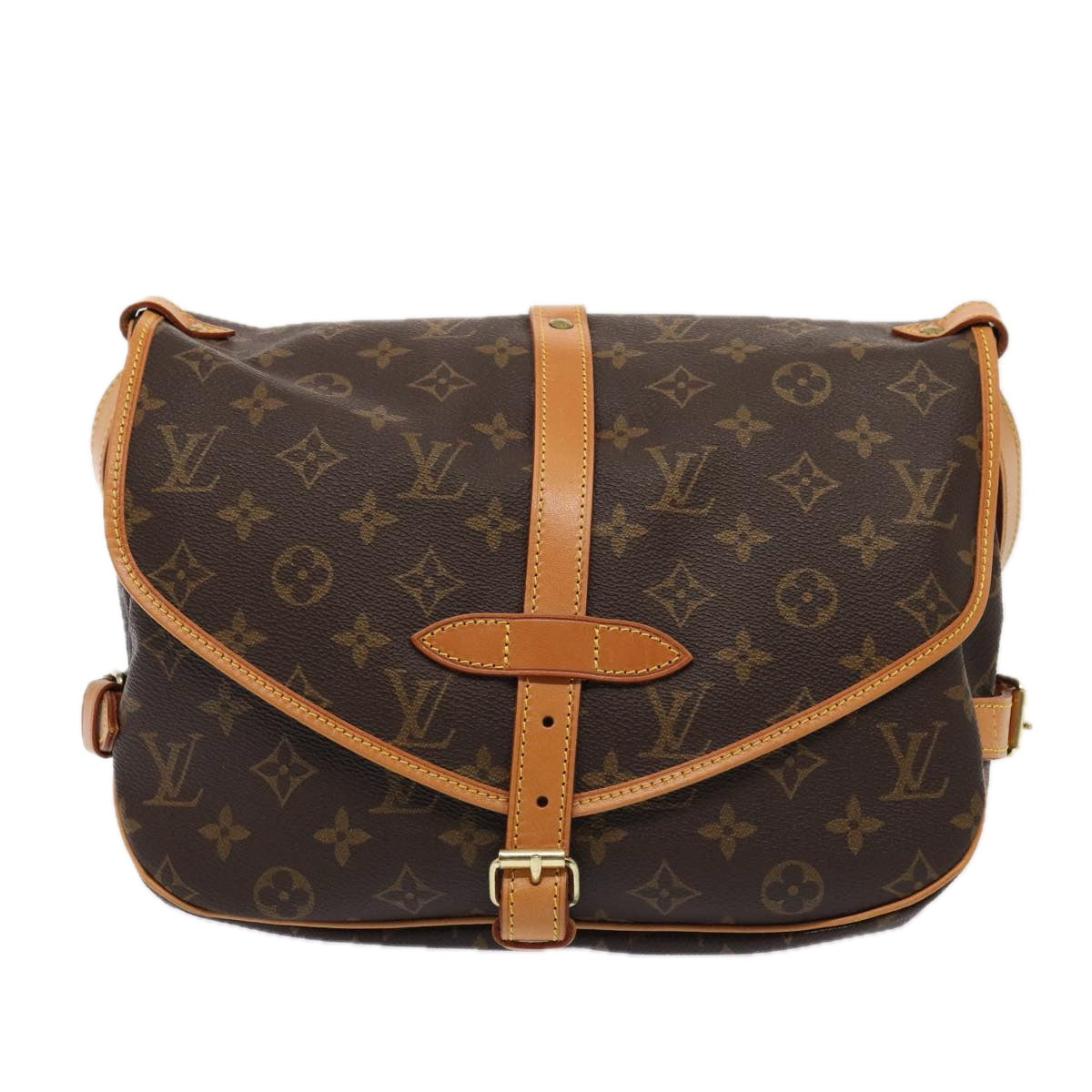 LOUIS VUITTON Monogram Saumur 30 Shoulder Bag M42256 LV Auth 85925A