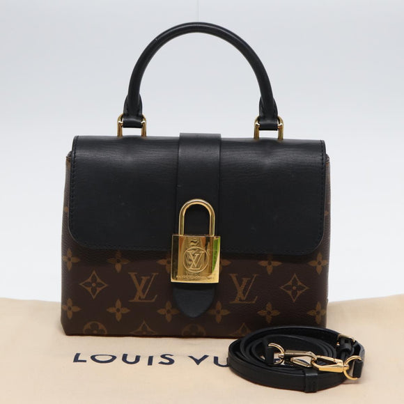 LOUIS VUITTON Monogram Rocky BB Hand Bag 2way Black M44141 LV Auth 85942SAM