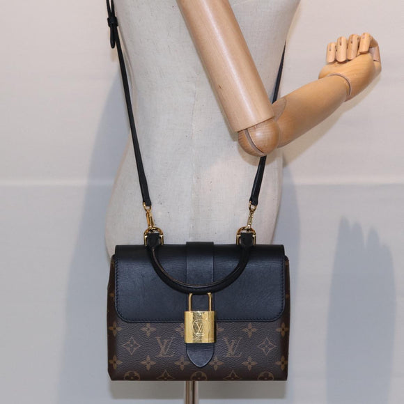 LOUIS VUITTON Monogram Rocky BB Hand Bag 2way Black M44141 LV Auth 85942A
