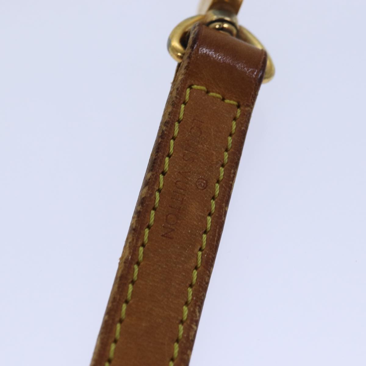 LOUIS VUITTON Shoulder Strap Leather 37"" Beige LV Auth 85946