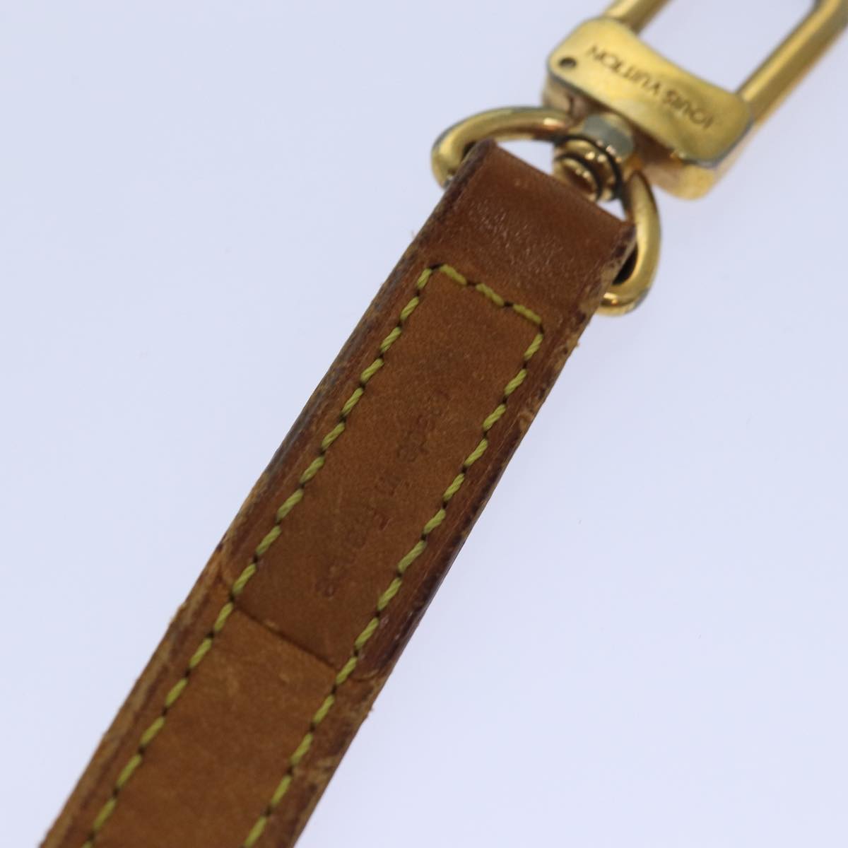 LOUIS VUITTON Shoulder Strap Leather 37"" Beige LV Auth 85946