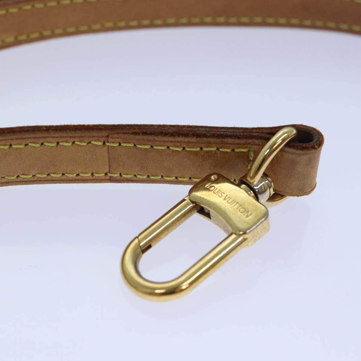 LOUIS VUITTON Shoulder Strap Leather 37.8"" Beige LV Auth 85949