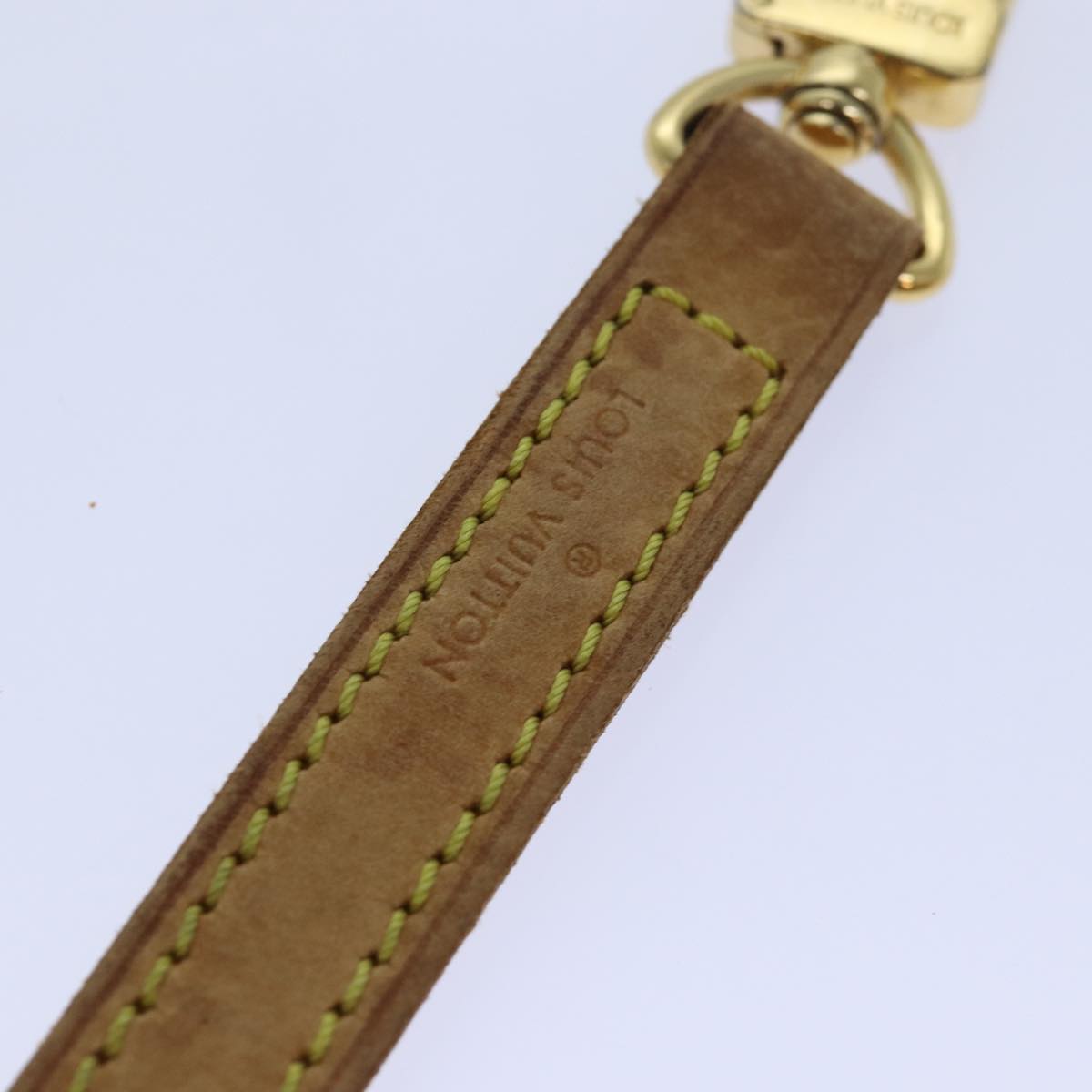 LOUIS VUITTON Shoulder Strap Leather 37.8"" Beige LV Auth 85949