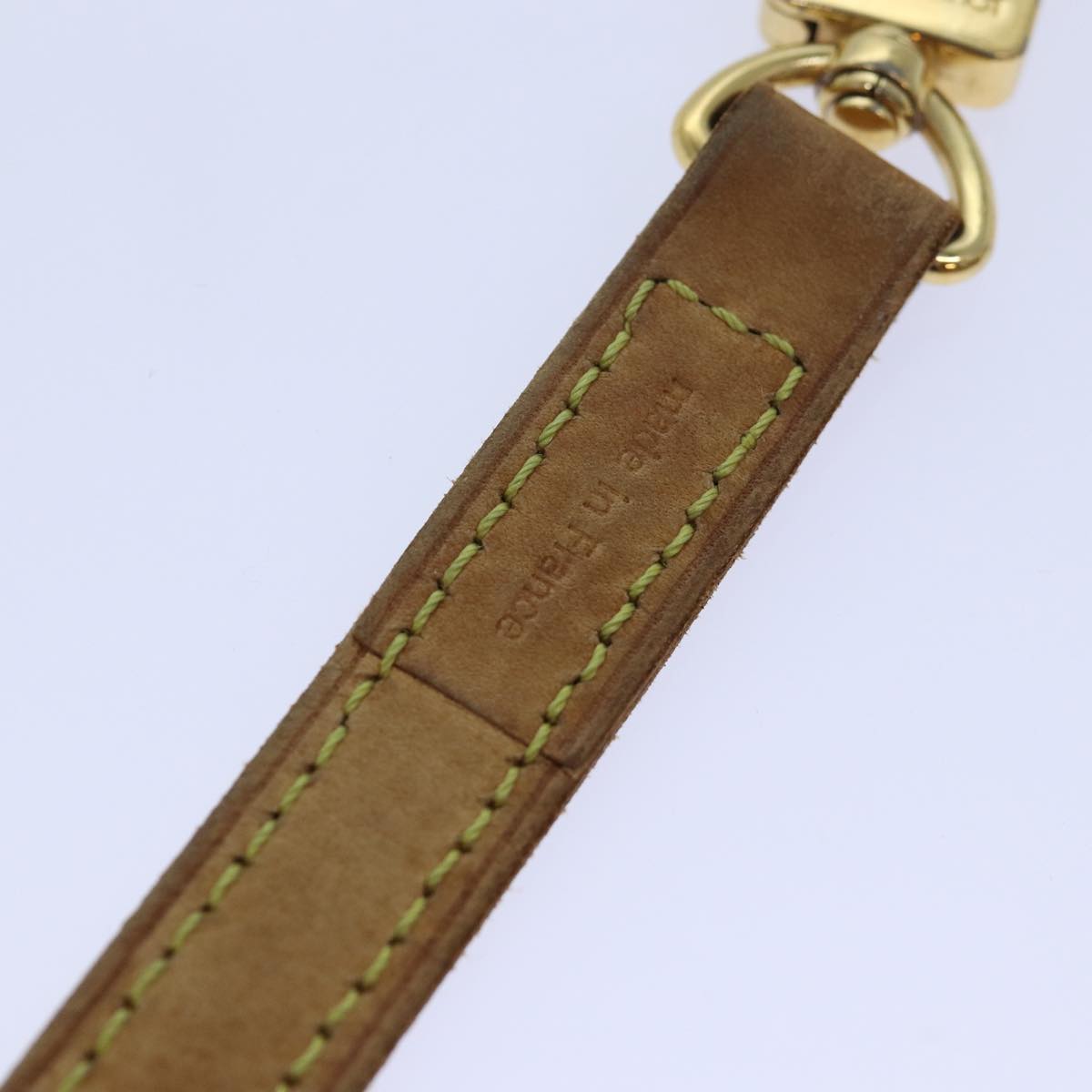 LOUIS VUITTON Shoulder Strap Leather 37.8"" Beige LV Auth 85949