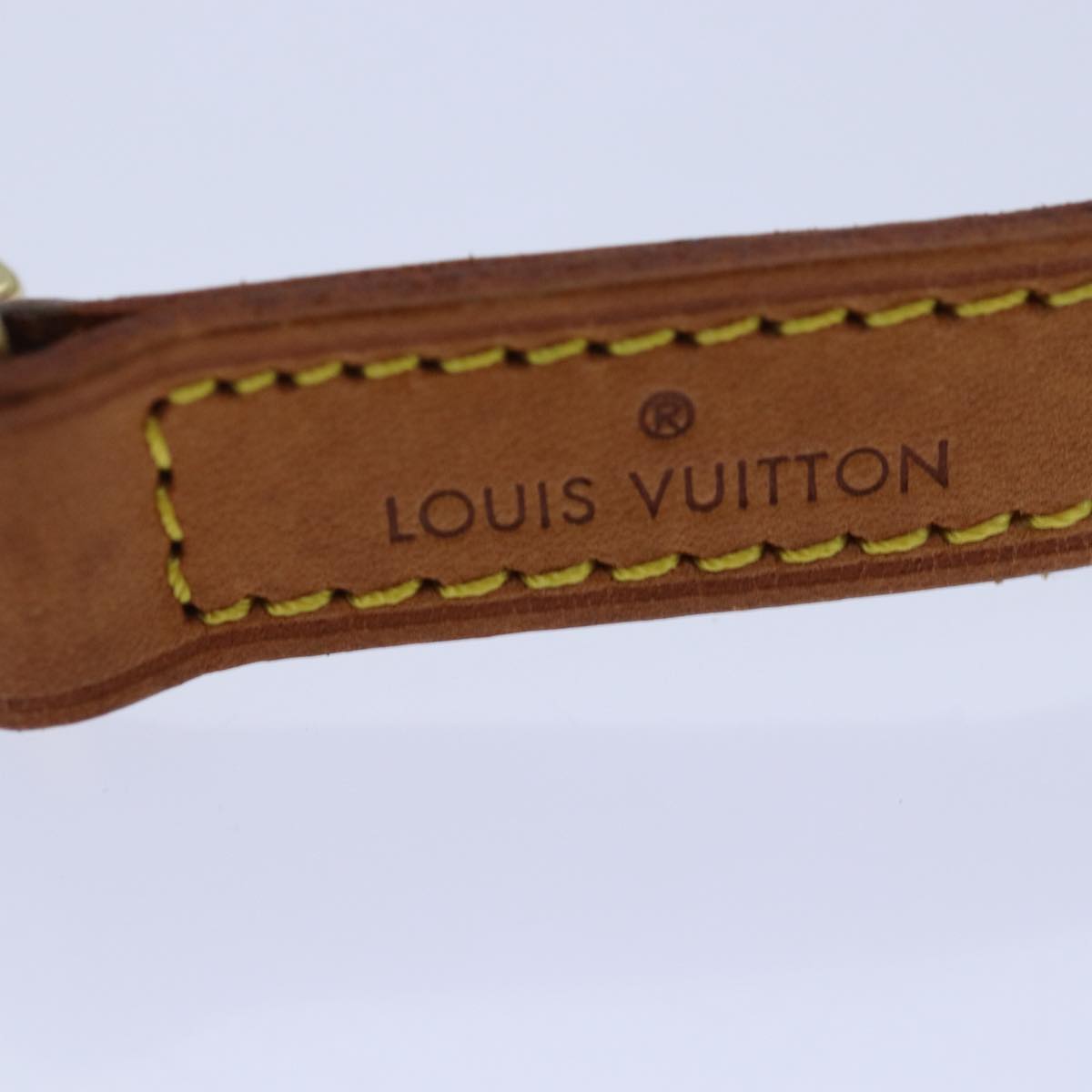 LOUIS VUITTON Shoulder Strap Leather 35.8"" Beige LV Auth 85950