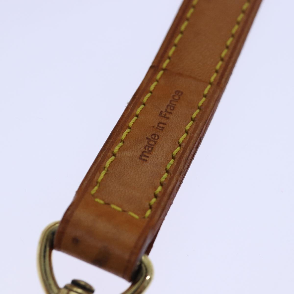 LOUIS VUITTON Shoulder Strap Leather 35.8"" Beige LV Auth 85950