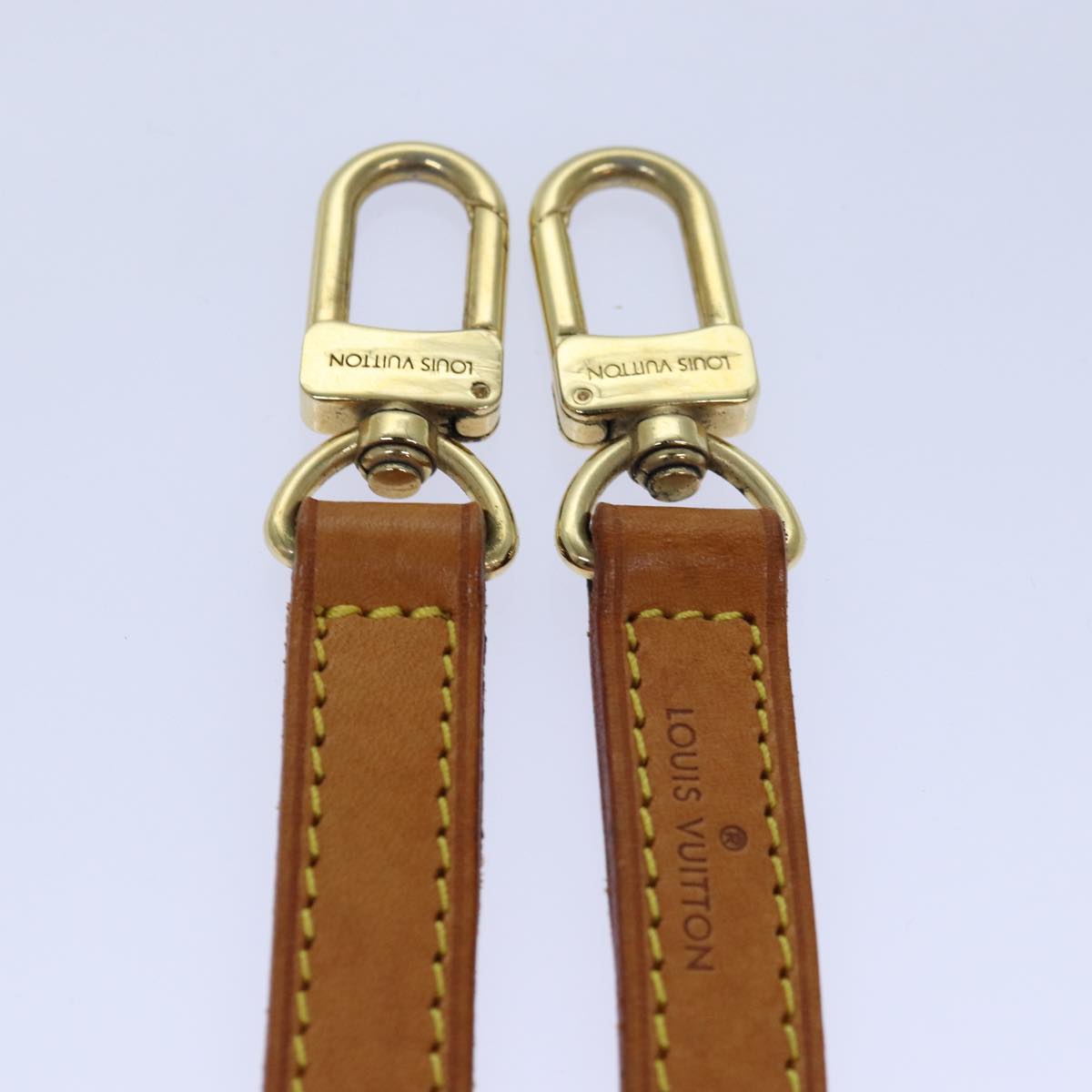 LOUIS VUITTON Shoulder Strap Leather 35.8"" Beige LV Auth 85950