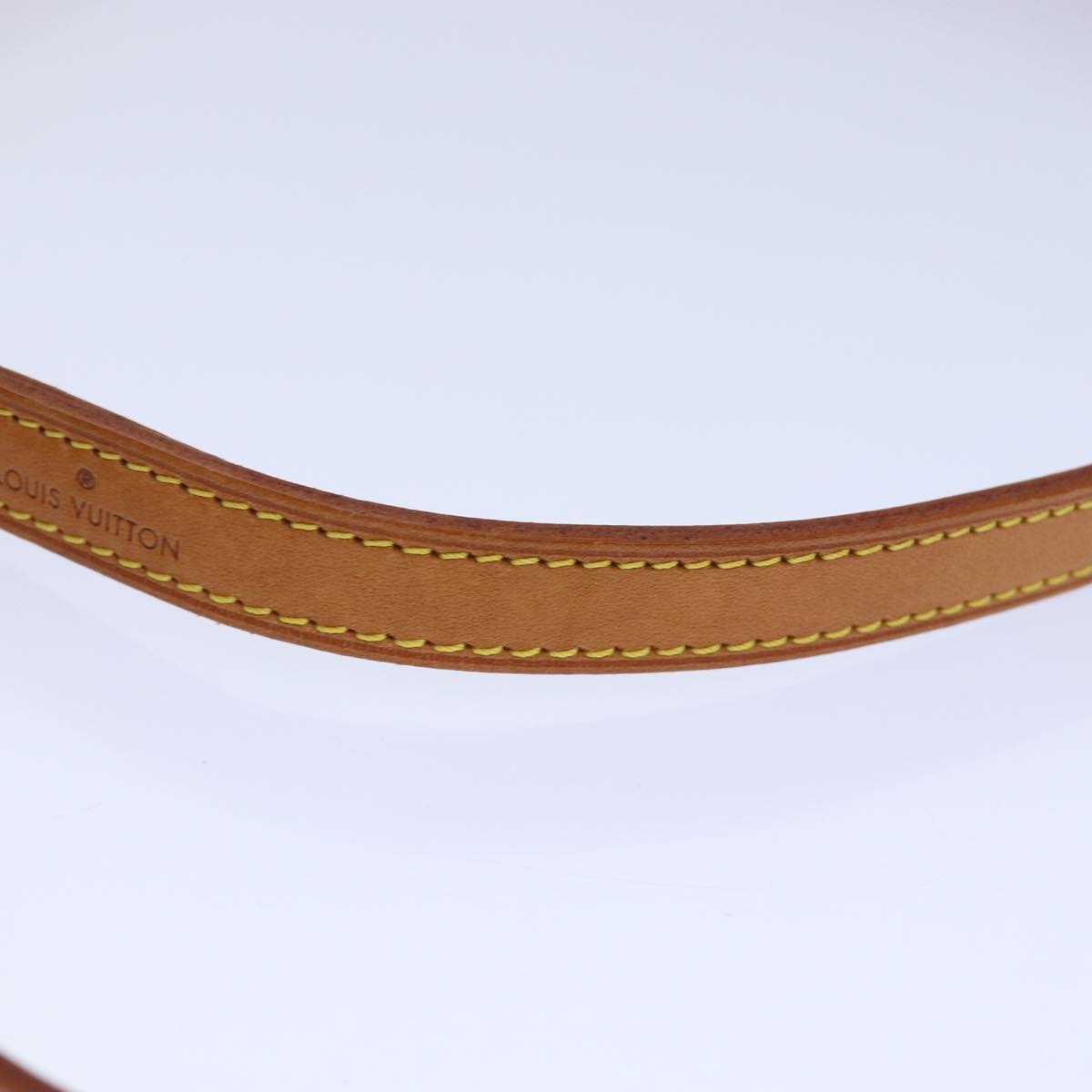 LOUIS VUITTON Shoulder Strap Leather 35.8"" Beige LV Auth 85950