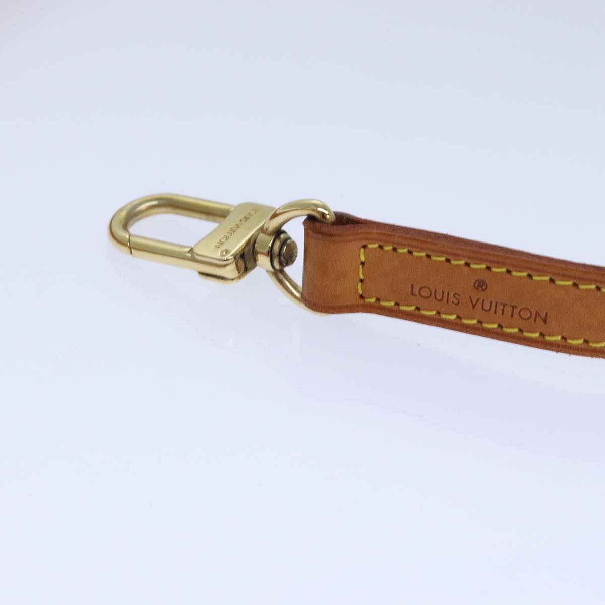 LOUIS VUITTON Shoulder Strap Leather 35.8"" Beige LV Auth 85950