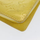 LOUIS VUITTON Monogram Vernis Motto Pouch Lime Yellow M91059 LV Auth 85955-15