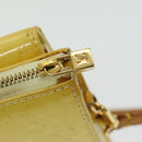 LOUIS VUITTON Monogram Vernis Motto Pouch Lime Yellow M91059 LV Auth 85955-17