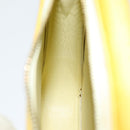 LOUIS VUITTON Monogram Vernis Motto Pouch Lime Yellow M91059 LV Auth 85955-20