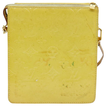 LOUIS VUITTON Monogram Vernis Motto Pouch Lime Yellow M91059 LV Auth 85955 - 0