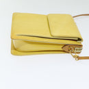 LOUIS VUITTON Monogram Vernis Motto Pouch Lime Yellow M91059 LV Auth 85955-4