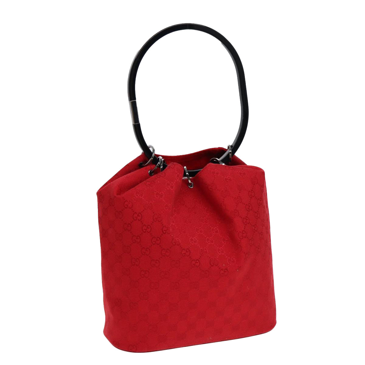 GUCCI GG Canvas Shoulder Bag Red 001 3738 Auth 85971