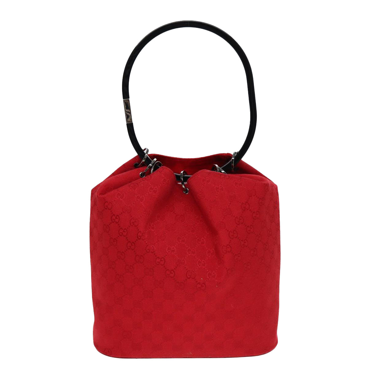 GUCCI GG Canvas Shoulder Bag Red 001 3738 Auth 85971