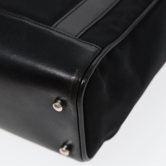 GUCCI Handtasche Nylon Leder Schwarz Silber 000 2854 0500 5 Auth 85984