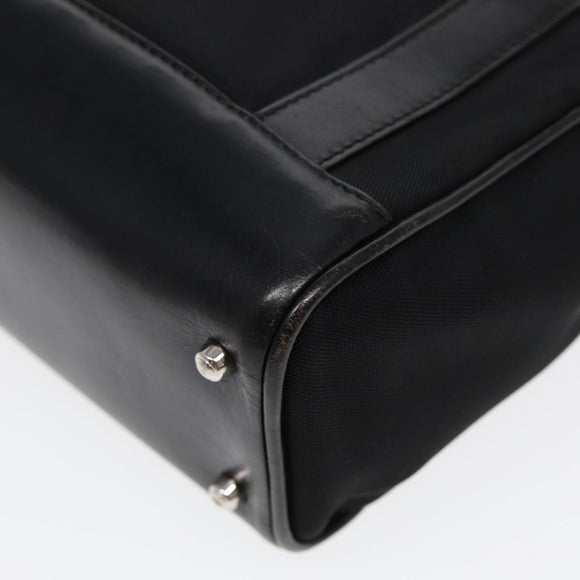 GUCCI Handtasche Nylon Leder Schwarz Silber 000 2854 0500 5 Auth 85984