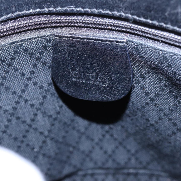 GUCCI Handtasche Nylon Leder Schwarz Silber 000 2854 0500 5 Auth 85984