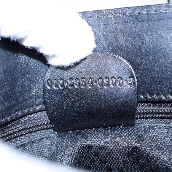 GUCCI Handtasche Nylon Leder Schwarz Silber 000 2854 0500 5 Auth 85984