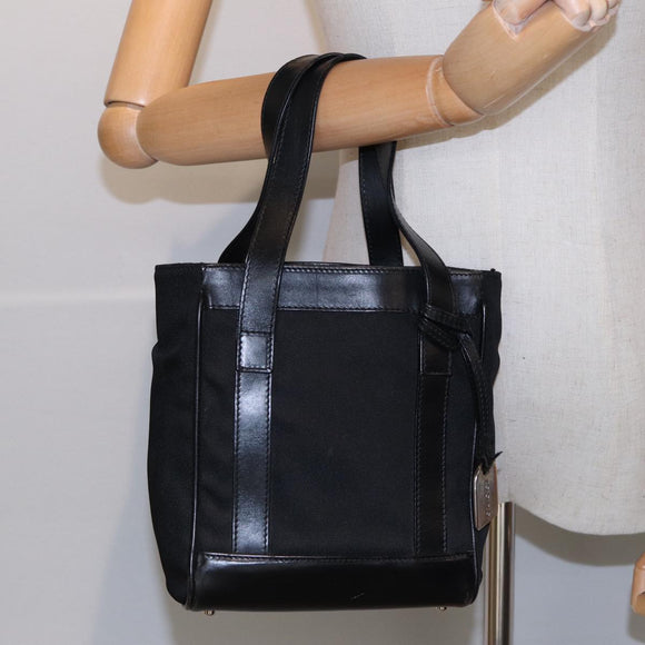 GUCCI Handtasche Nylon Leder Schwarz Silber 000 2854 0500 5 Auth 85984
