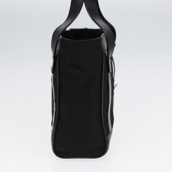 GUCCI Hand Bag Nylon Leather Black Silver 000 2854 0500 5 Auth 85984