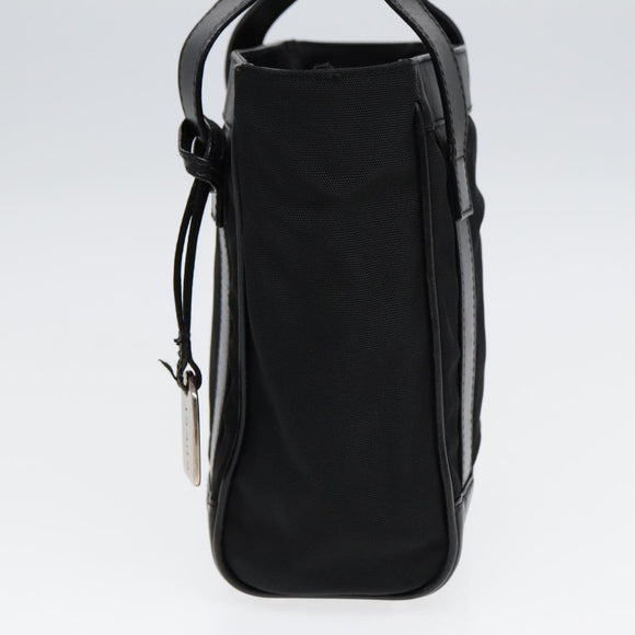 GUCCI Handtasche Nylon Leder Schwarz Silber 000 2854 0500 5 Auth 85984