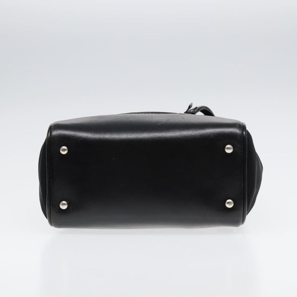GUCCI Handtasche Nylon Leder Schwarz Silber 000 2854 0500 5 Auth 85984