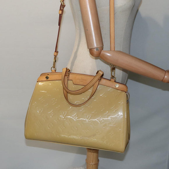LOUIS VUITTON Monogram Vernis Blair MM Hand Bag Citrin M90108 LV Auth 86013