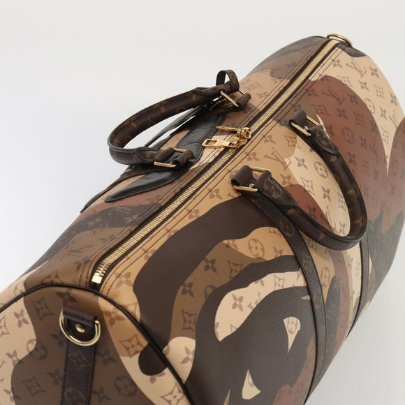 LOUIS VUITTON LV Portrait Keepall Bandouliere 55 Bag Brown M46677 Auth 86022SM