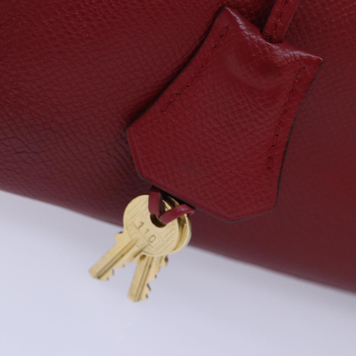 HERMES Birkin 35 Hand Bag Leather Red Gold Auth 86024