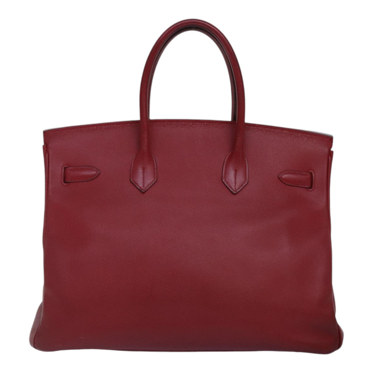 HERMES Birkin 35 Hand Bag Leather Red Gold Auth 86024