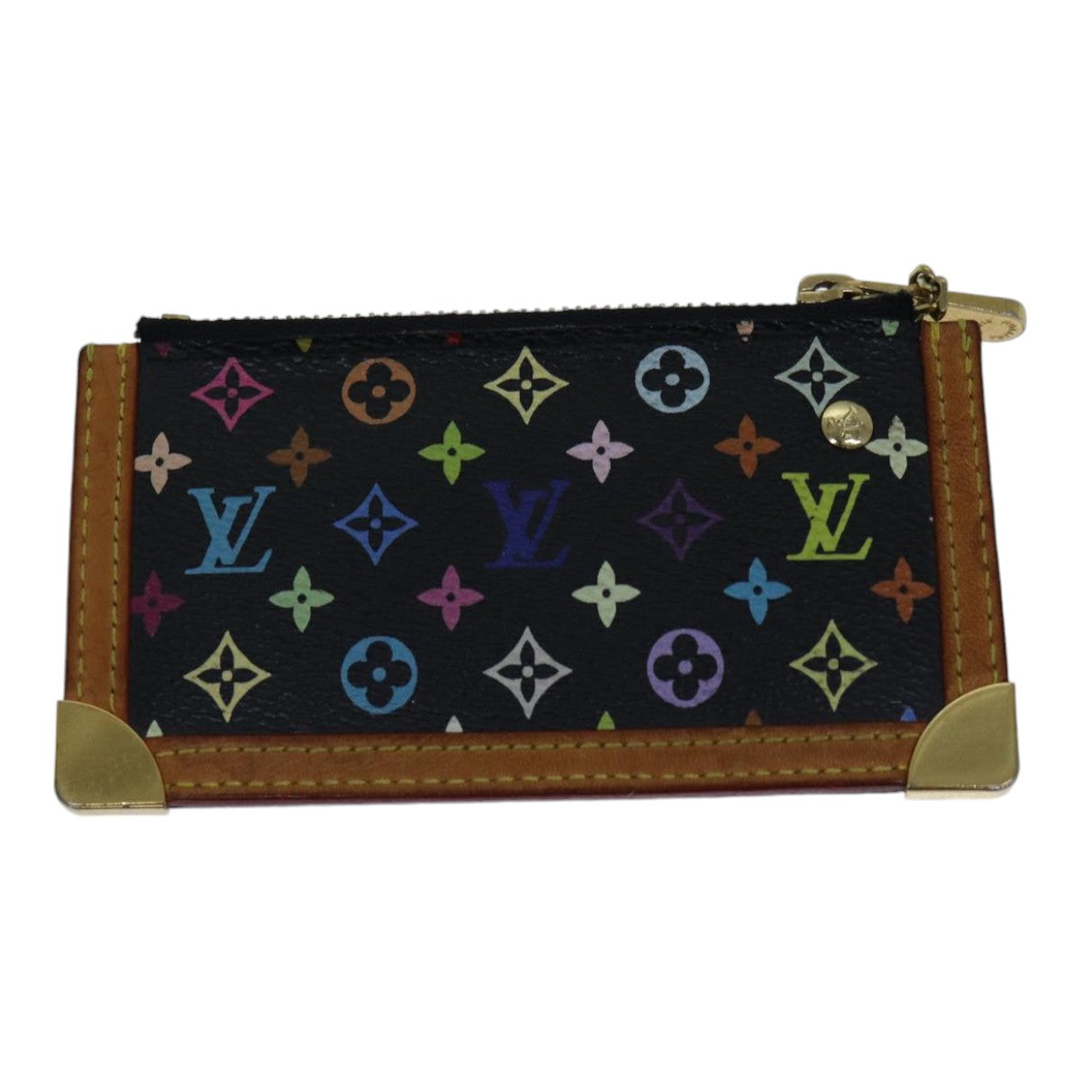 LOUIS VUITTON Monogram Multicolor Pochette Cles Purse Black M92654 LV Auth 86029 - 0